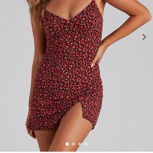 Lovely Day Red Floral Mini Dress Size Large